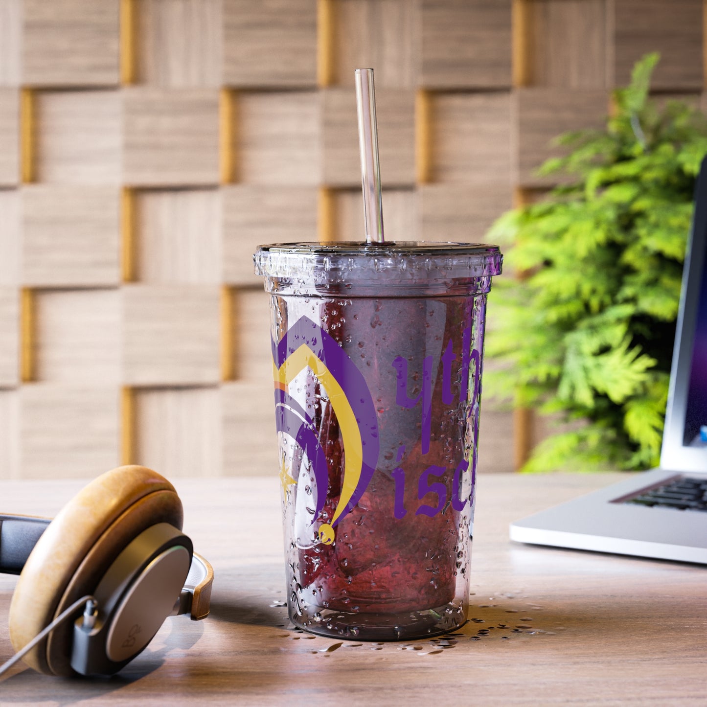 Acrylic Cup with Myths and Mischief Logo