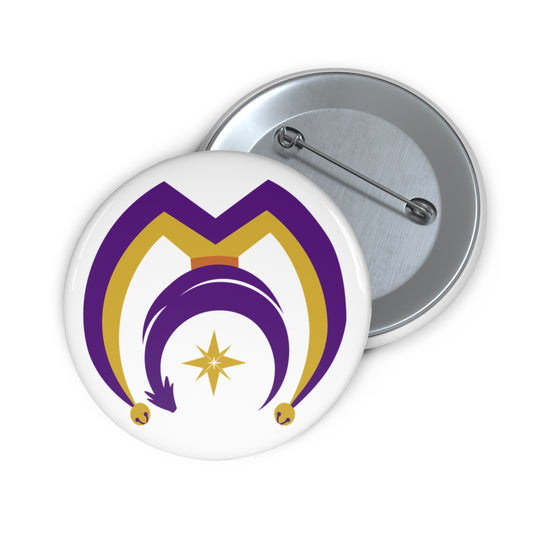 Button Pins with Myths and Mischief Logo