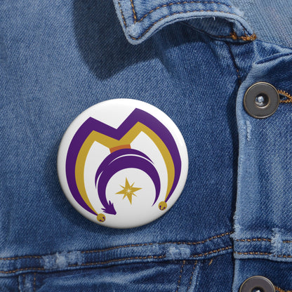 Button Pins with Myths and Mischief Logo