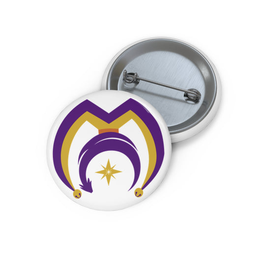 Button Pins with Myths and Mischief Logo